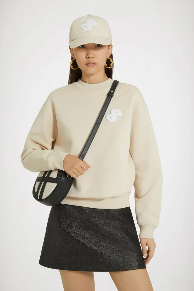 Patou JE115 sweat coton bio beige patch JP