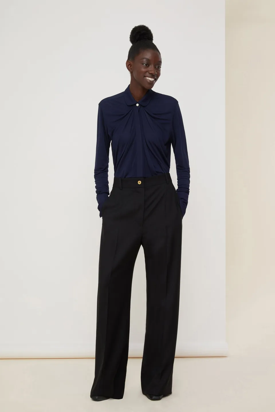 Patou Tops Shirts BL010 chemisier bleu encre taille 34