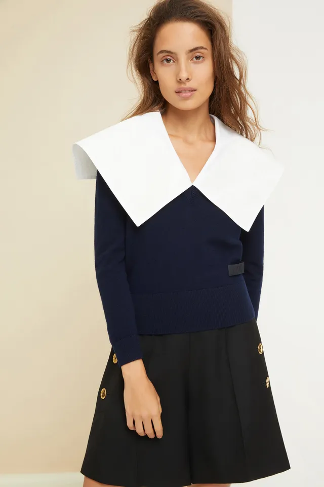 Patou Knitwear KN046 pull marin laine navy P21KN0468032601N