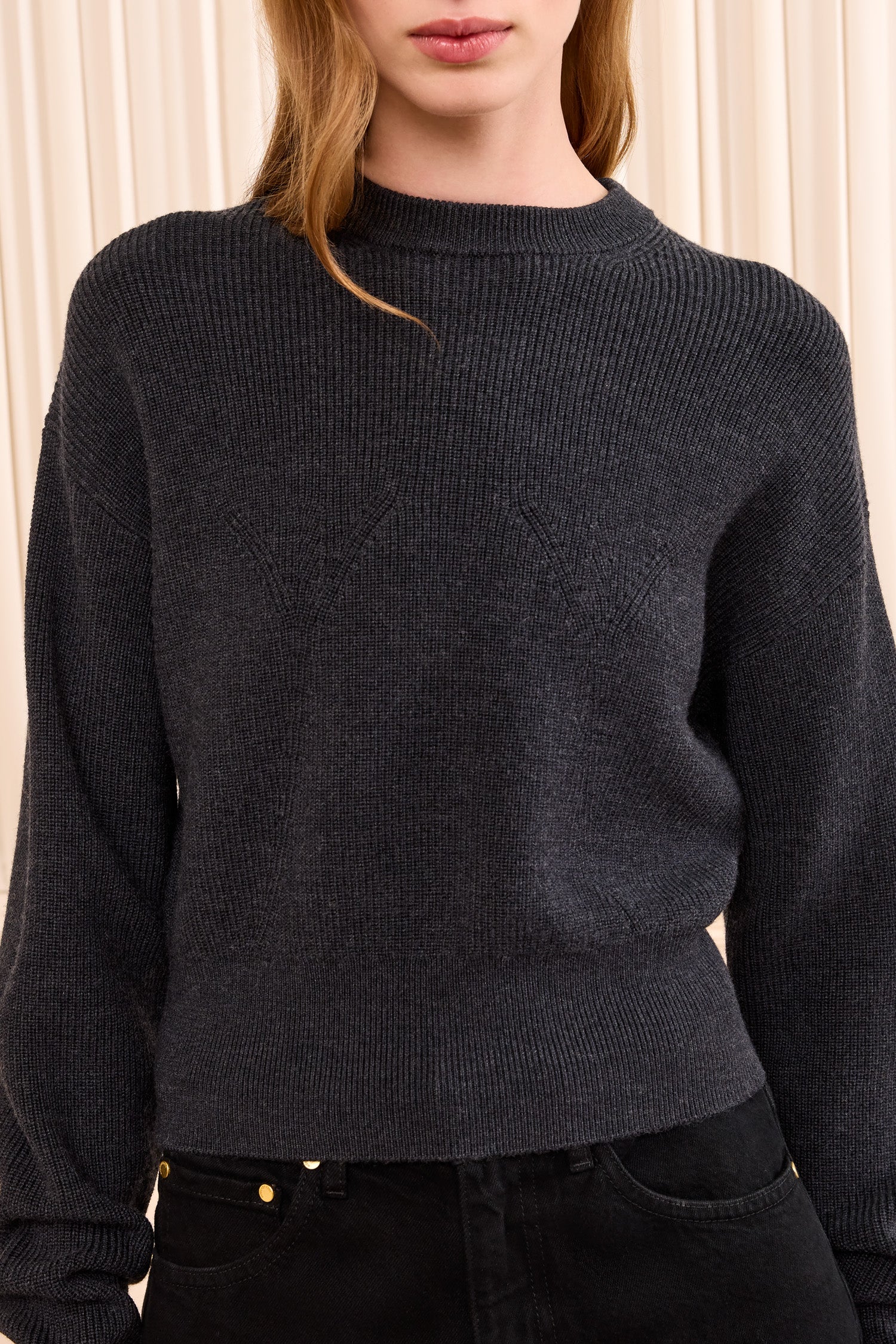 Ulla Johnson Alden Pull Laine Merinos Charcoal Noir