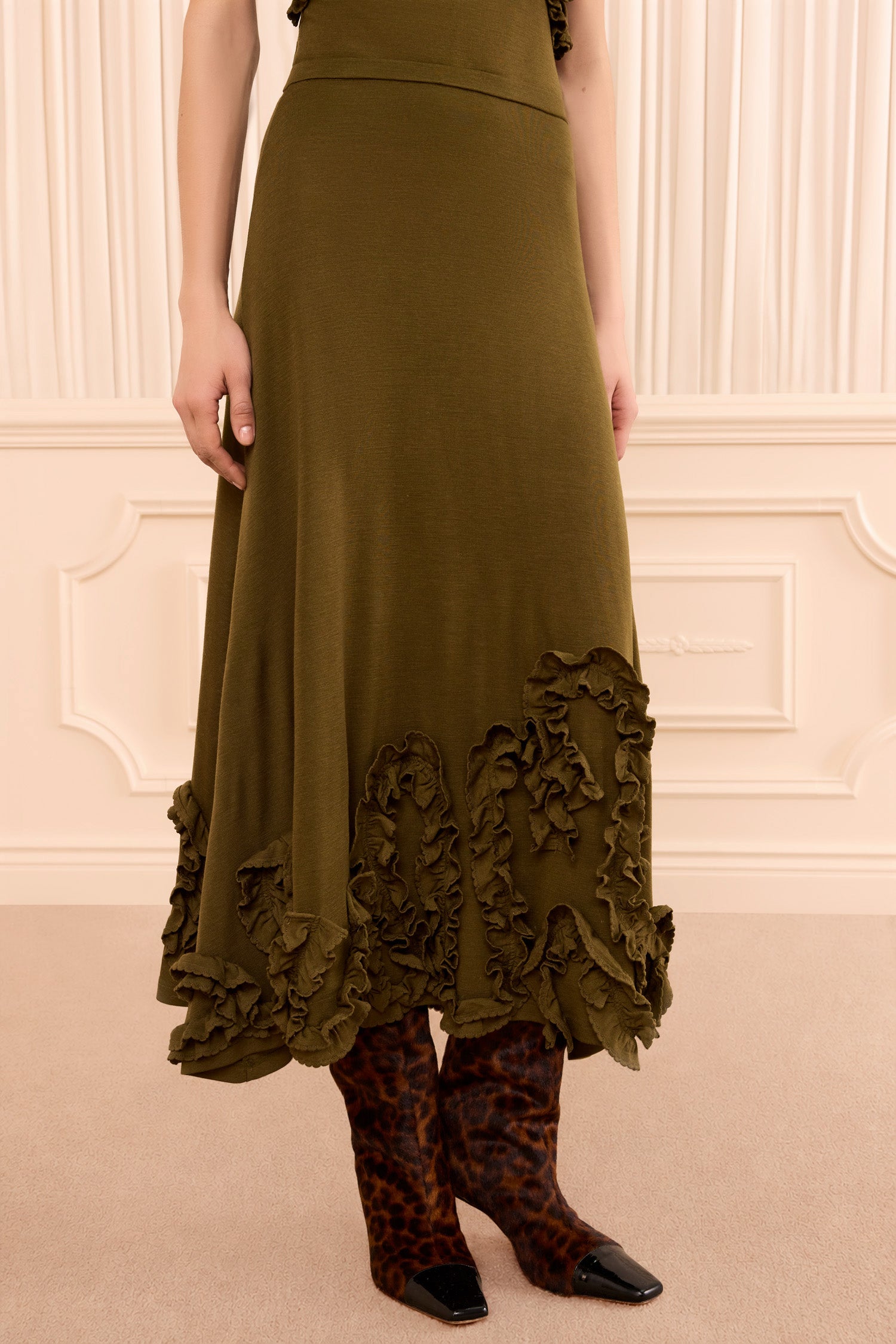 Ulla Johnson Heloise FA260816 jupe midi laine Loden vert