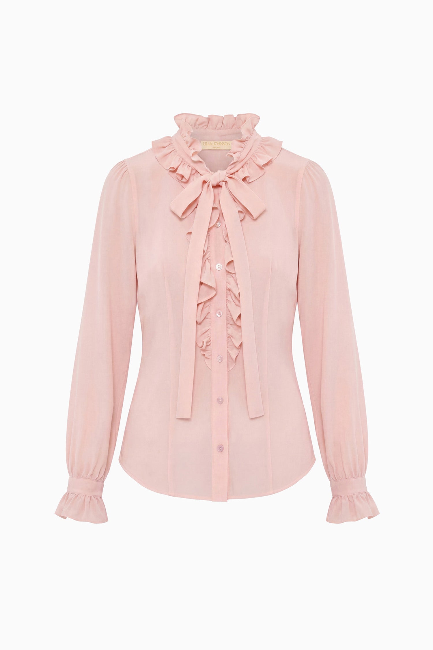 Ulla Johnson Catroux Long Sleeve Silk Blouse blouse soie Powder