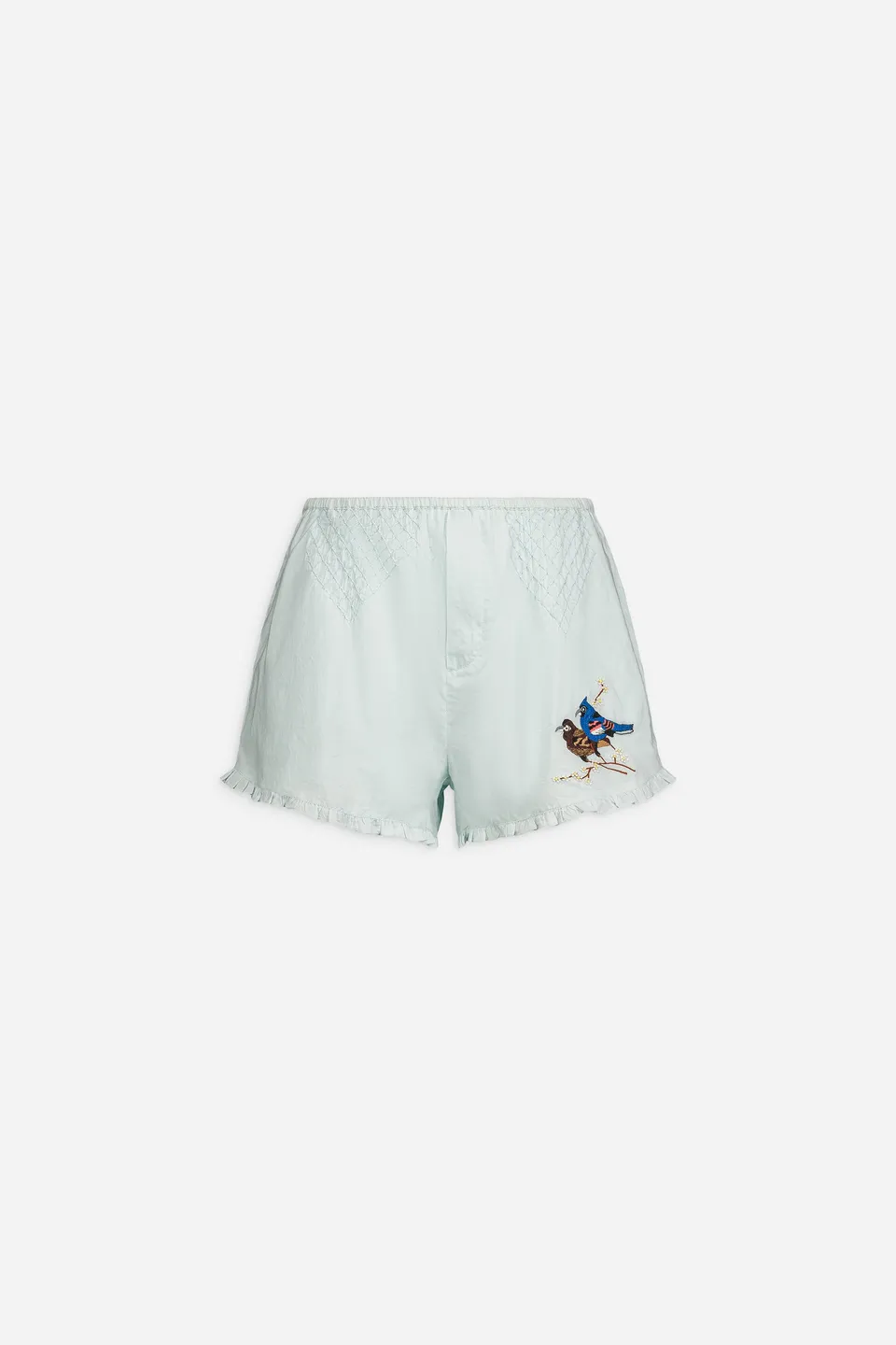 Paul & Joe Tailoring PIAF short voile coton brodé baby blue