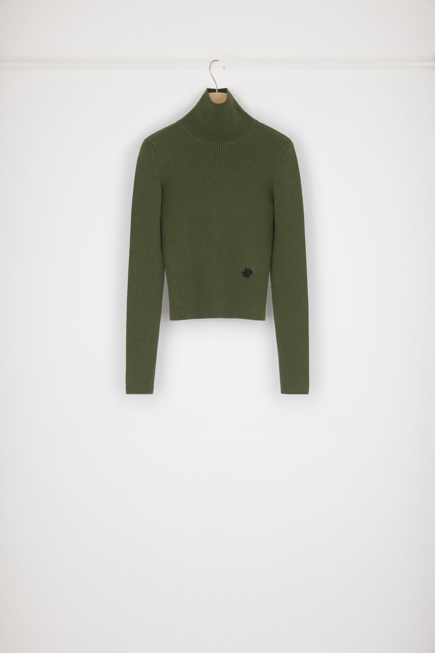 Patou Knitwear KN058 pull laine vert loden S