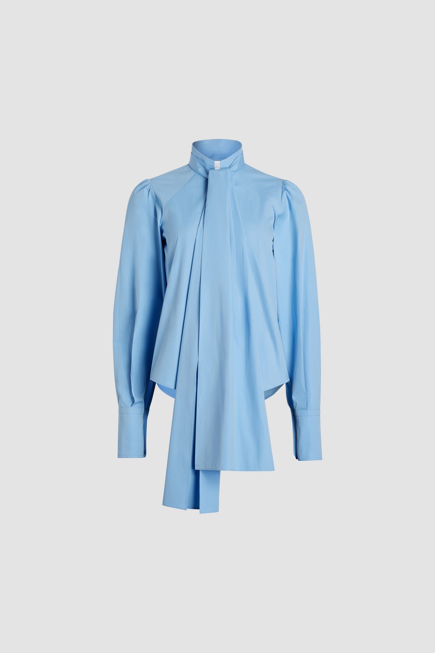 Patou H24BL0340017636B blouse bleu coton lavallière