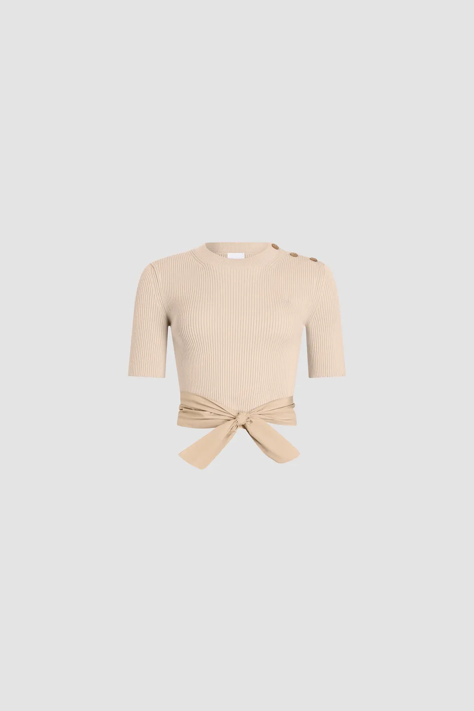 Patou KN323 t-shirt coton bio noeud faille Dune XS-XL