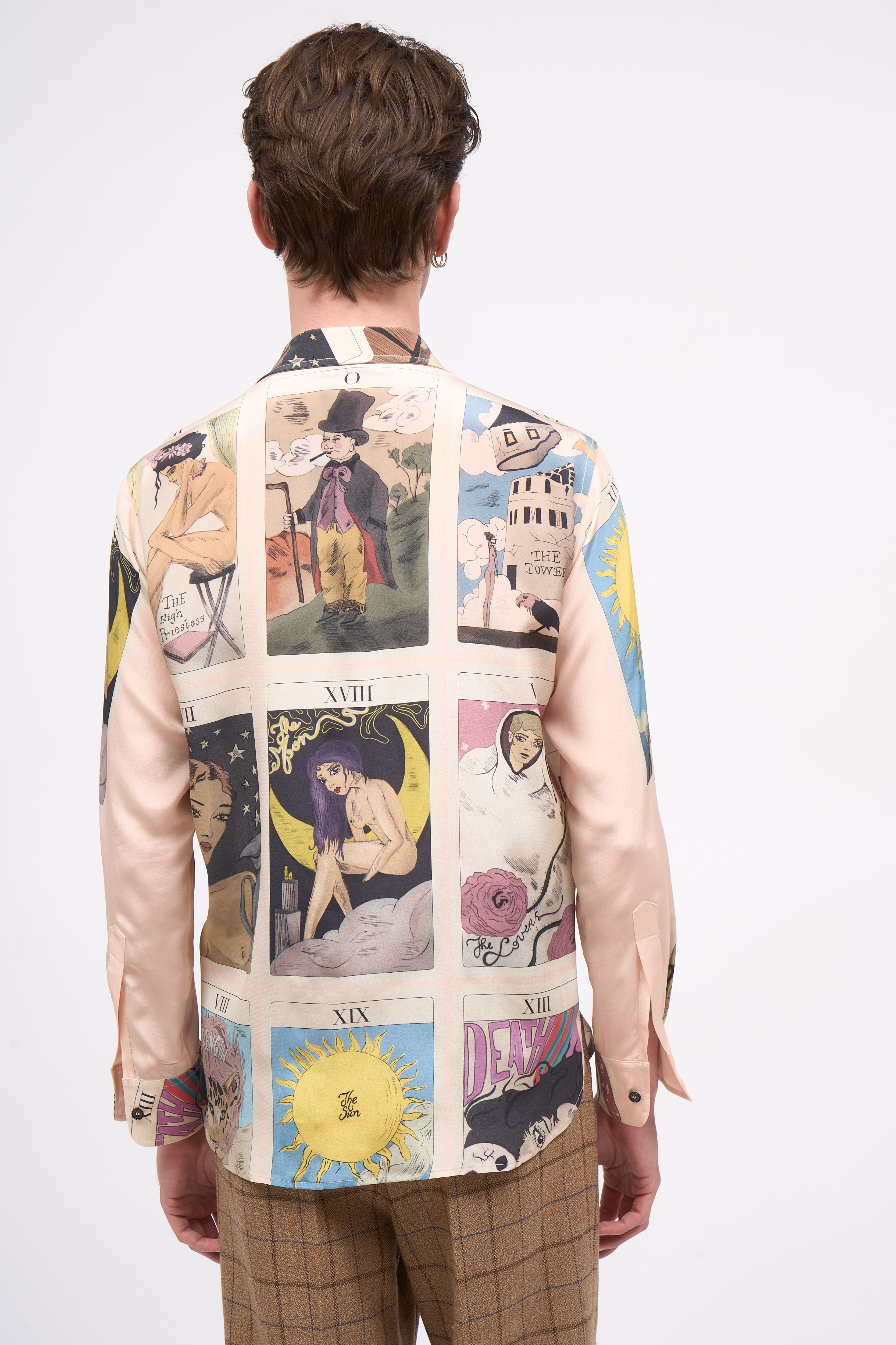 Paul & Joe Gabriel chemise satin soie tarot rose pâle