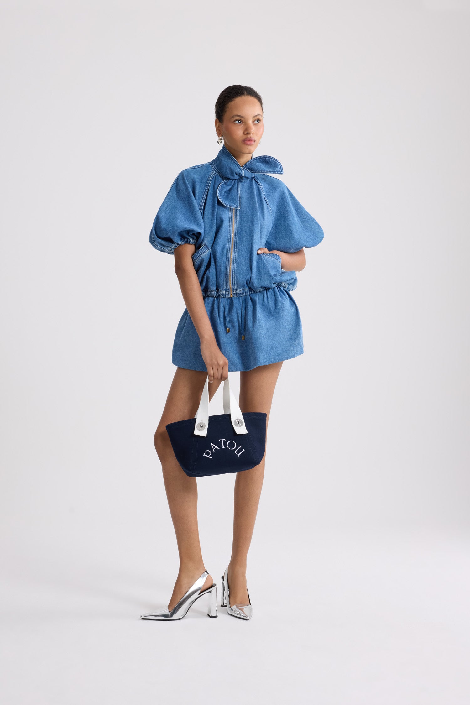 Patou OU047 Blouson Blended Cotton Bleu Heritage Blue Wash