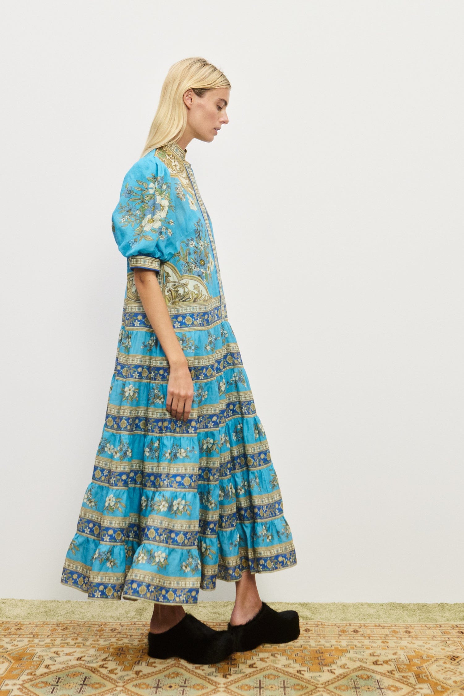 Alemaïs Dresses Cassie Tiered Midi Dress robe ramie