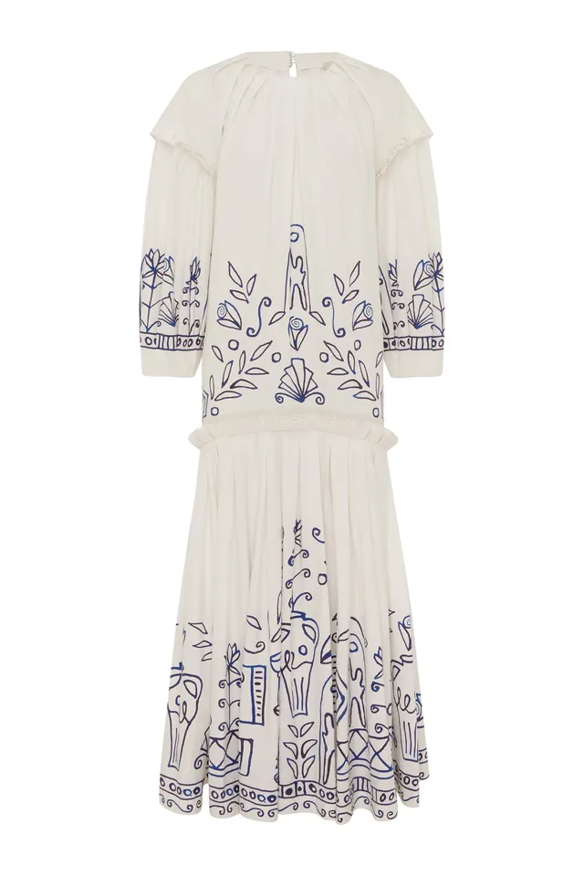Alemais Leela Midi Dress robe midi coton