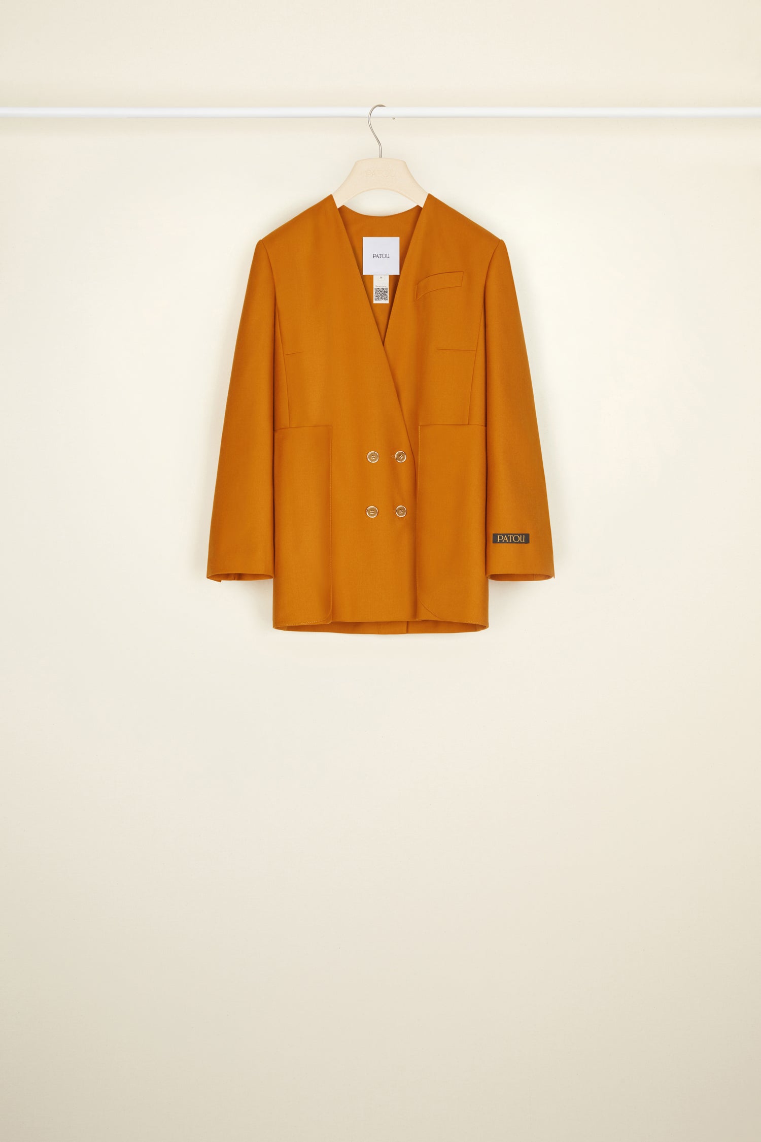 Patou JA0020005252T veste croisée Gingerbread laine bio