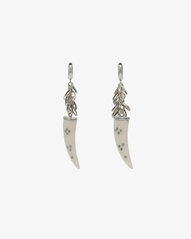 Isabel Marant Ellen boucles oreilles créoles écru-argenté