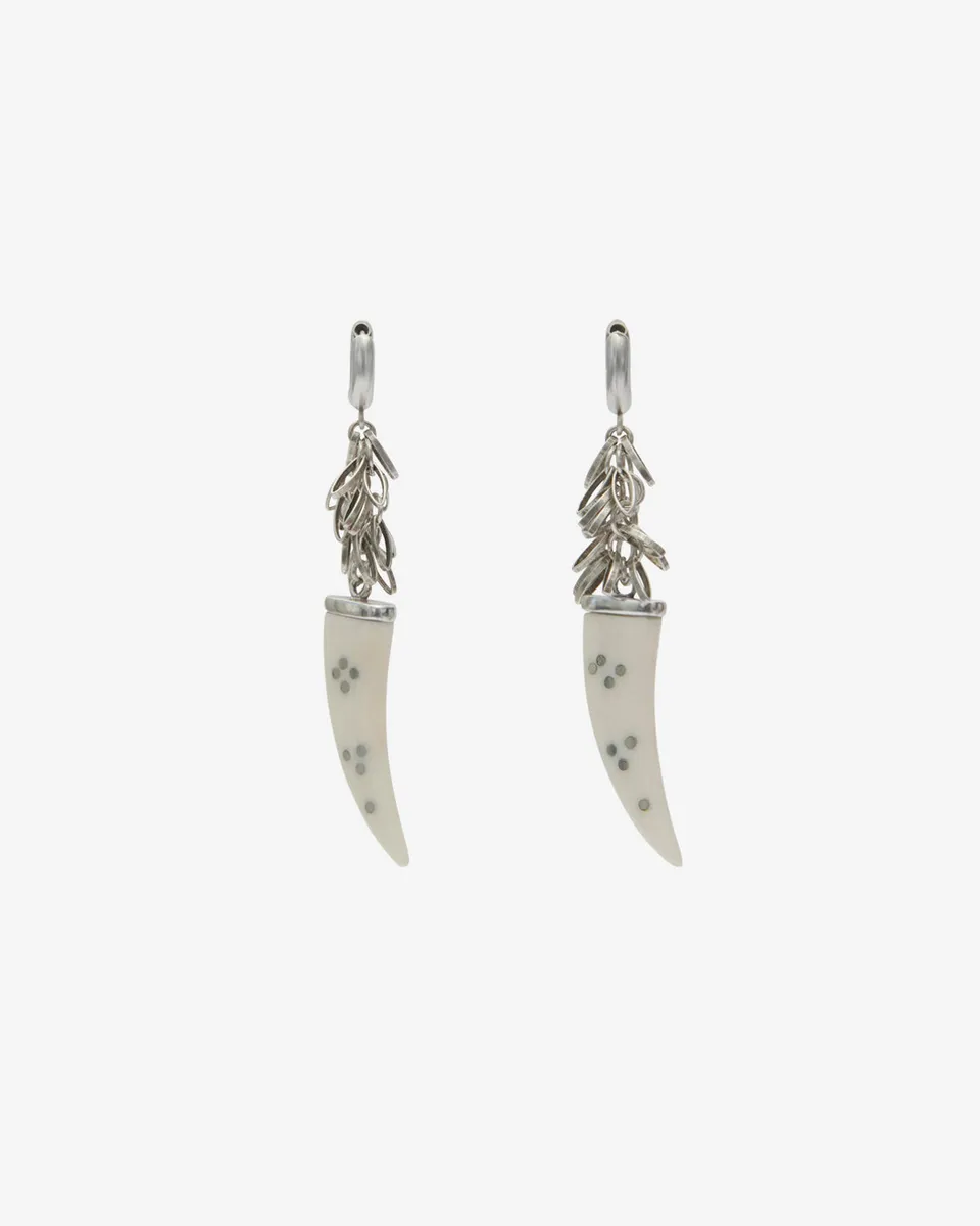 Isabel Marant Ellen boucles oreilles créoles écru-argenté