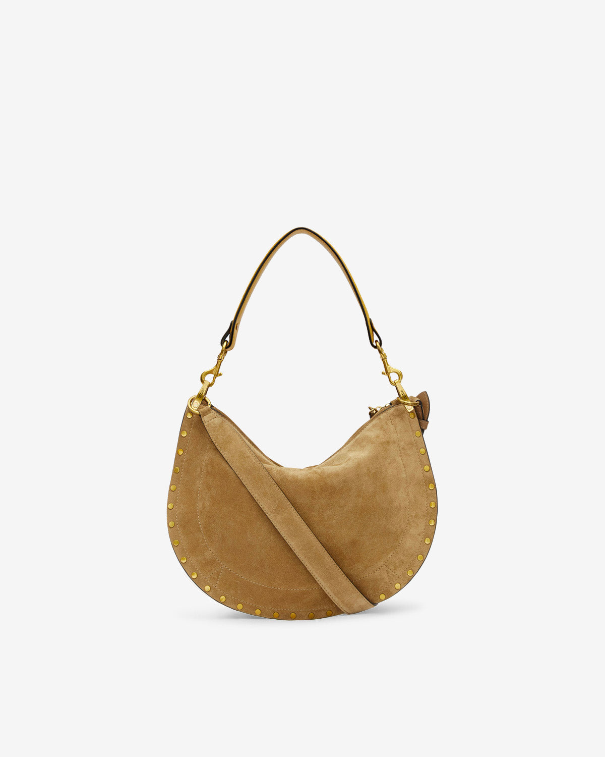 Isabel Marant Oskan Soft Zip sac cuir velours taupe