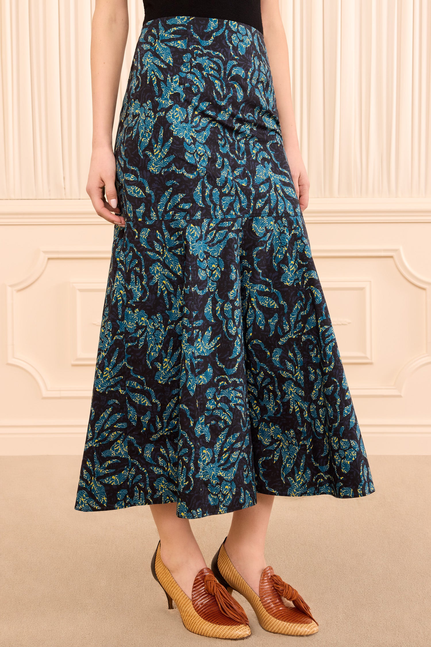 Ulla Johnson Clarisse FA260321 jupe midi Midnight coton