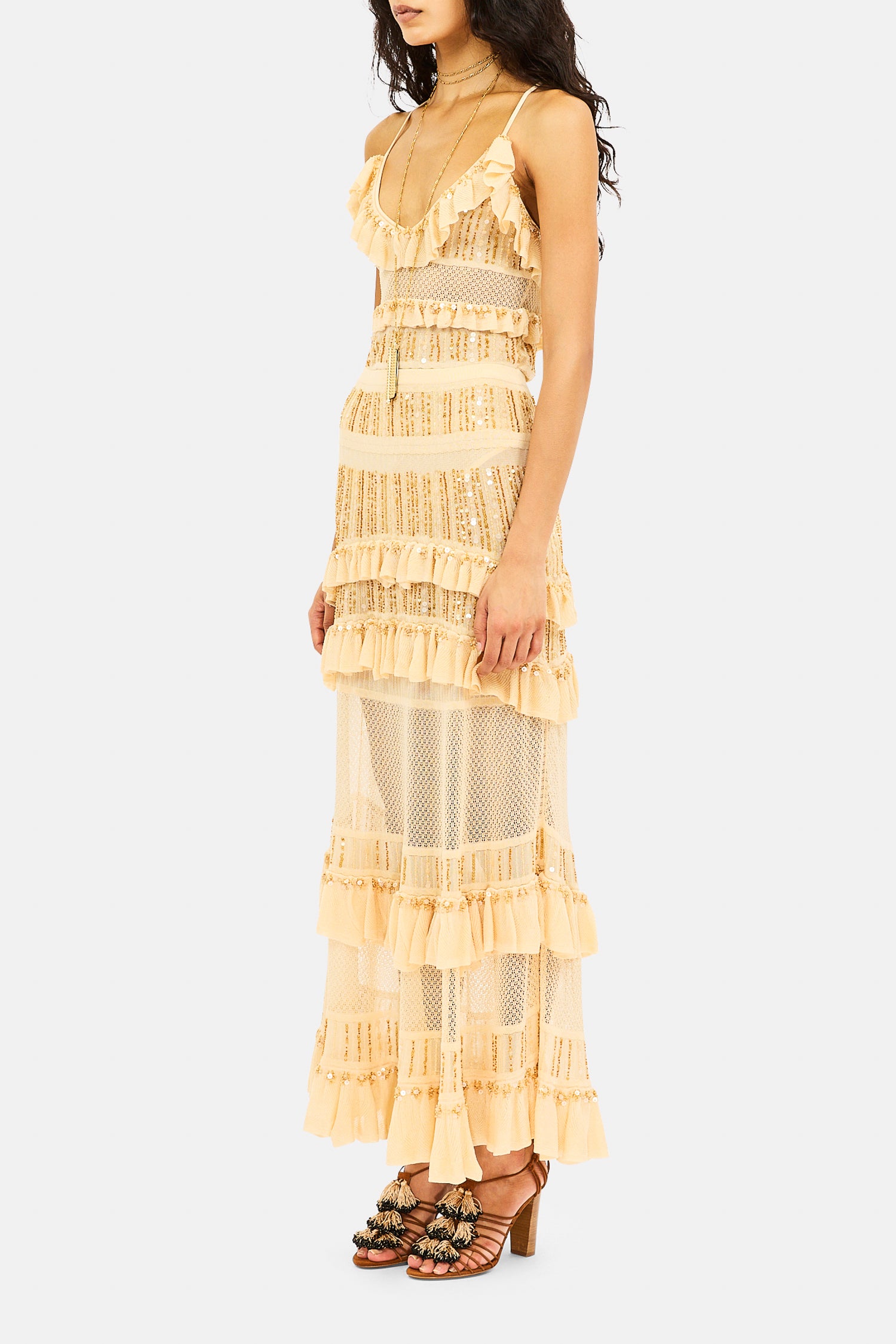 Ulla Johnson Nico SP270744 body maille Cowrie volants