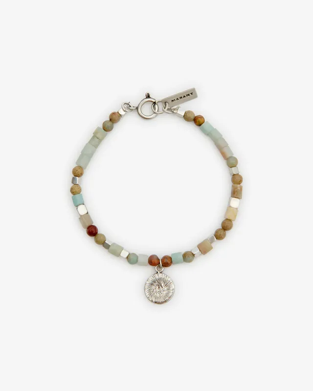 Isabel Marant Pierce bracelet jaspe vert argenté