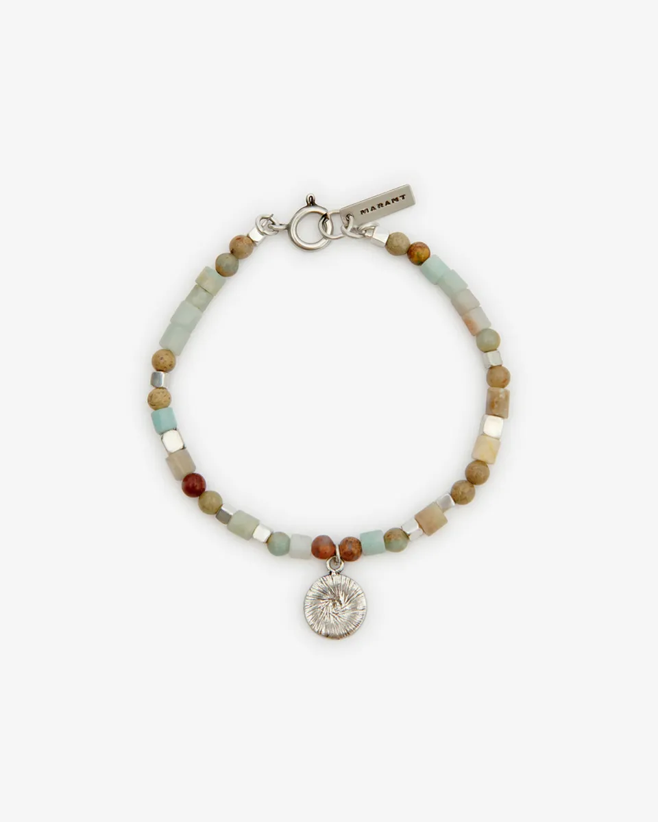 Isabel Marant Pierce bracelet jaspe vert argenté