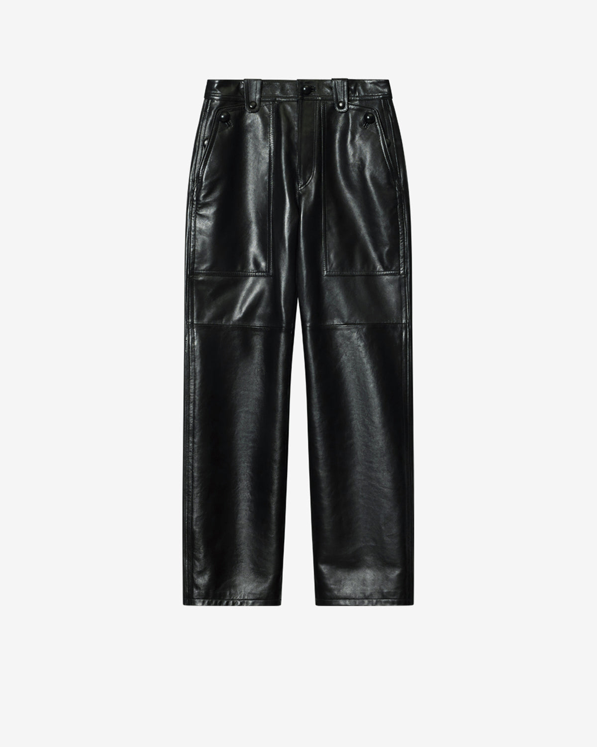 Isabel Marant Valka pantalon noir cuir agneau large