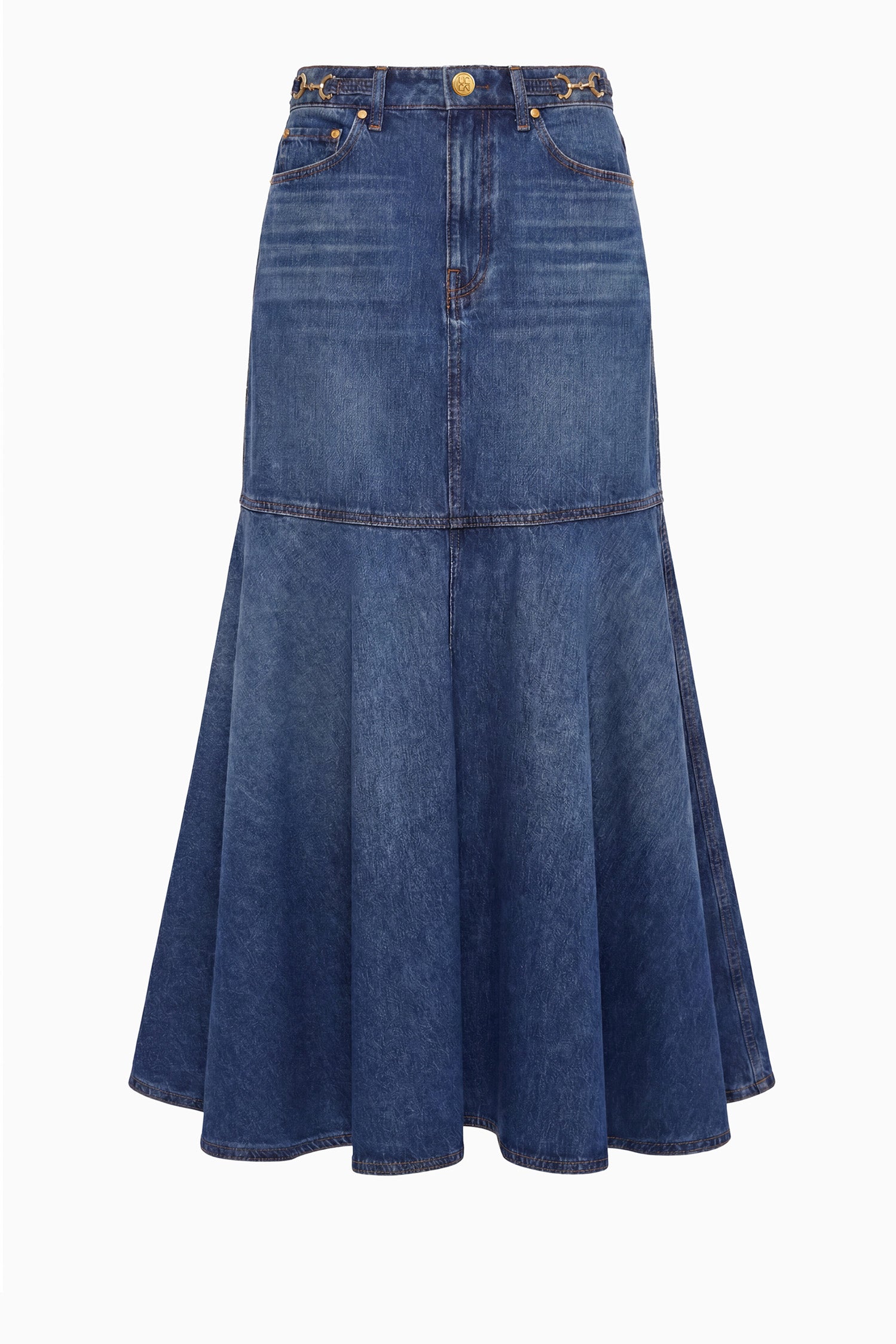 Ulla Johnson Madelyn jupe midi jean Nile coton