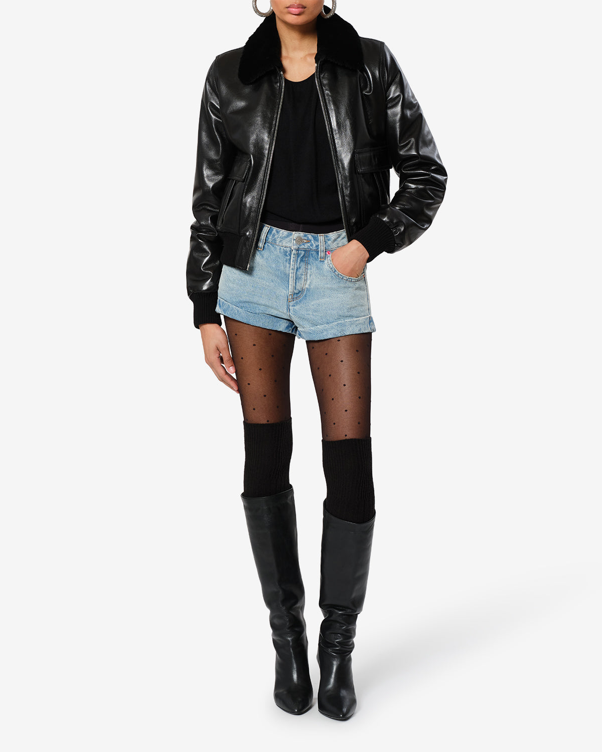 Isabel Marant Diloa short denim bleu vintage coton