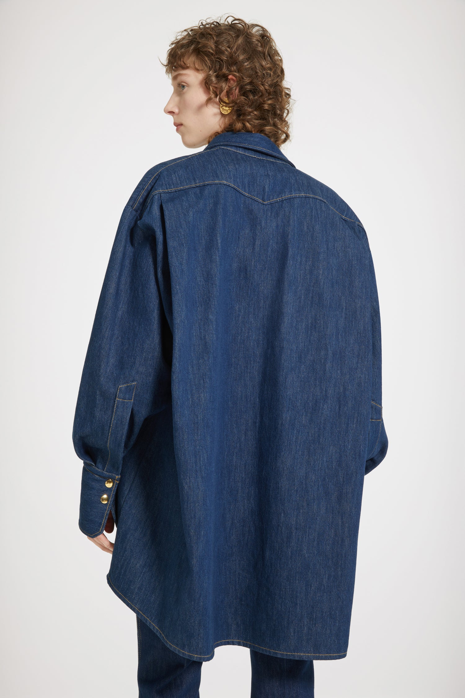Patou OU021 surchemise denim coton bleu rodeo oversize