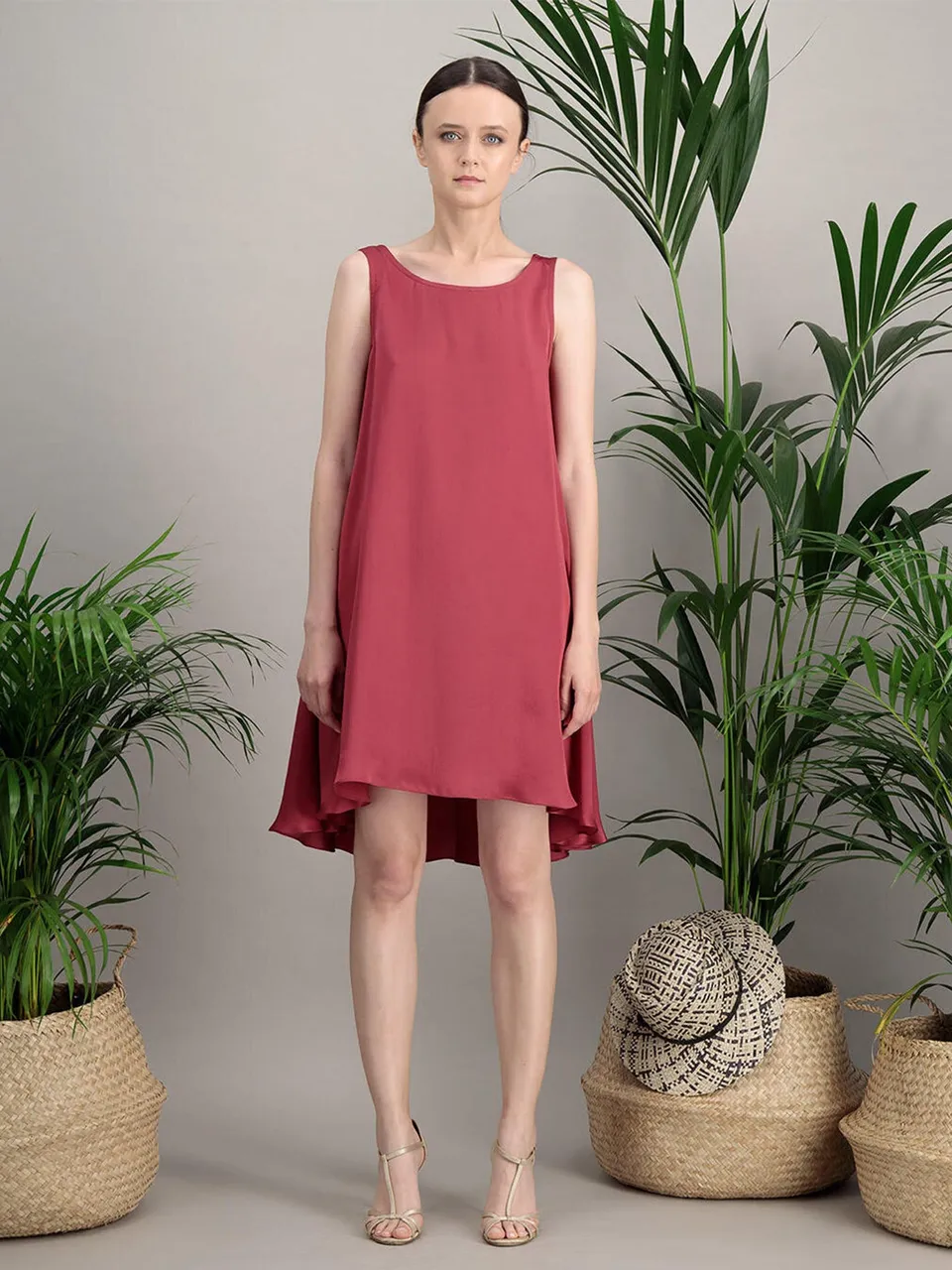 Anahide Saint André Aurore robe soie gaufrée évasée