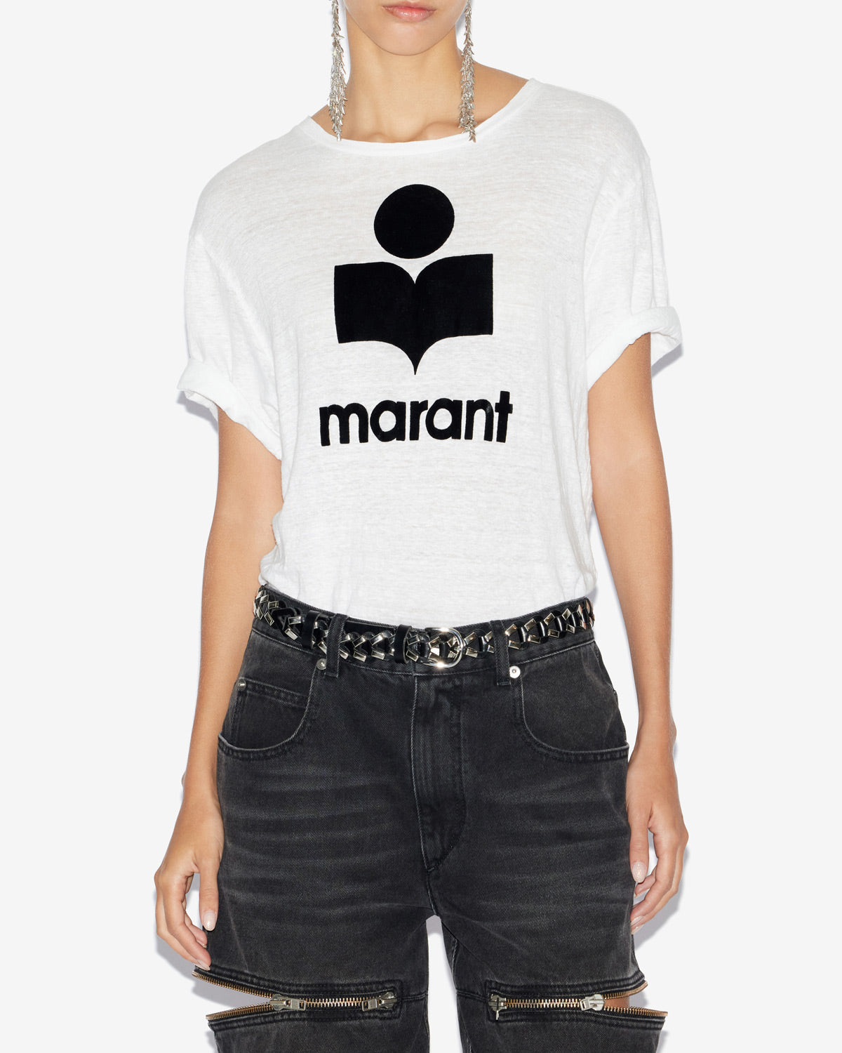 Isabel Marant Zewel TS0001 t-shirt lin blanc XS