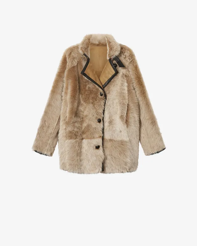 Isabel Marant Rema MA0611FA manteau écru peau lainée