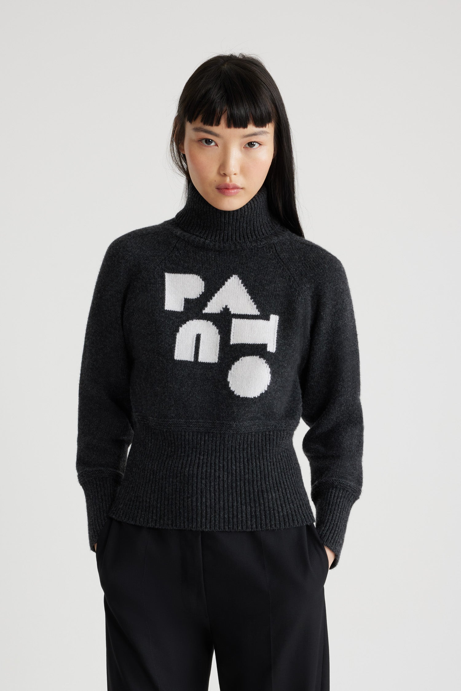 Patou Knitwear KN1938064960A pull col roulé gris Storm