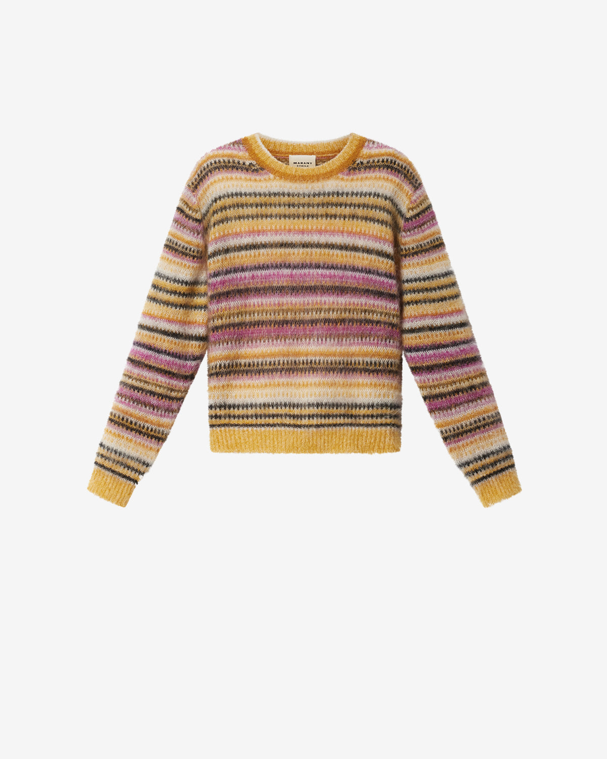 Isabel Marant Morine Pull mohair rayures mustard