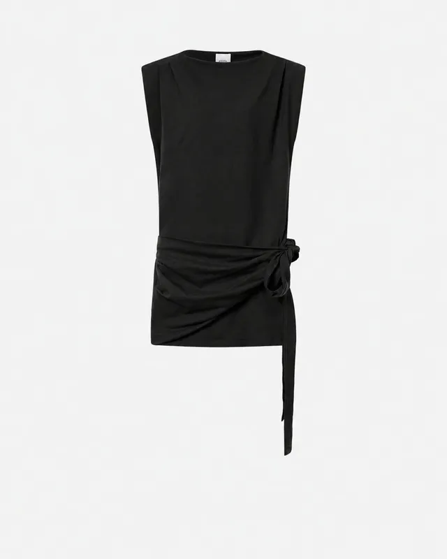 Isabel Marant Marielle RO0874 robe coton noir drapée