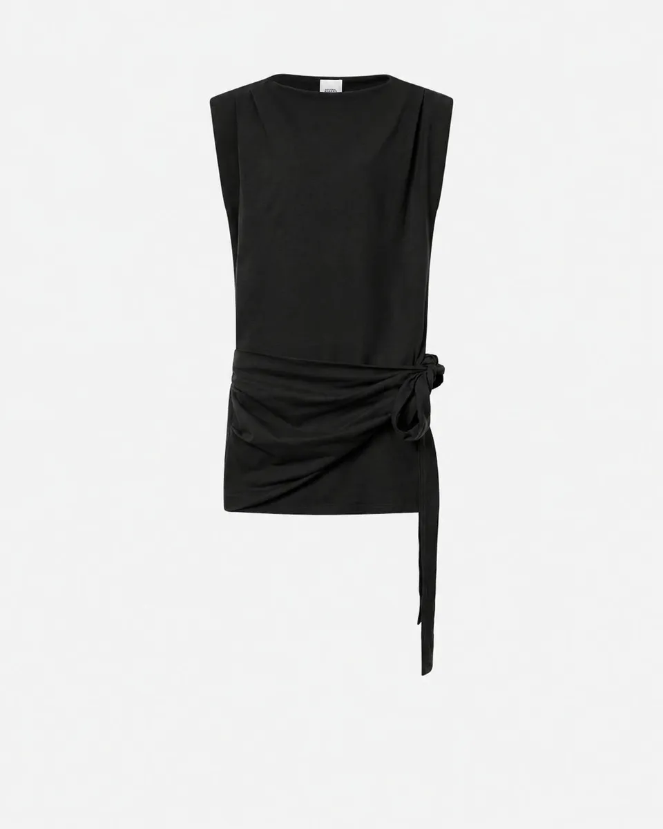 Isabel Marant Marielle RO0874 robe coton noir drapée