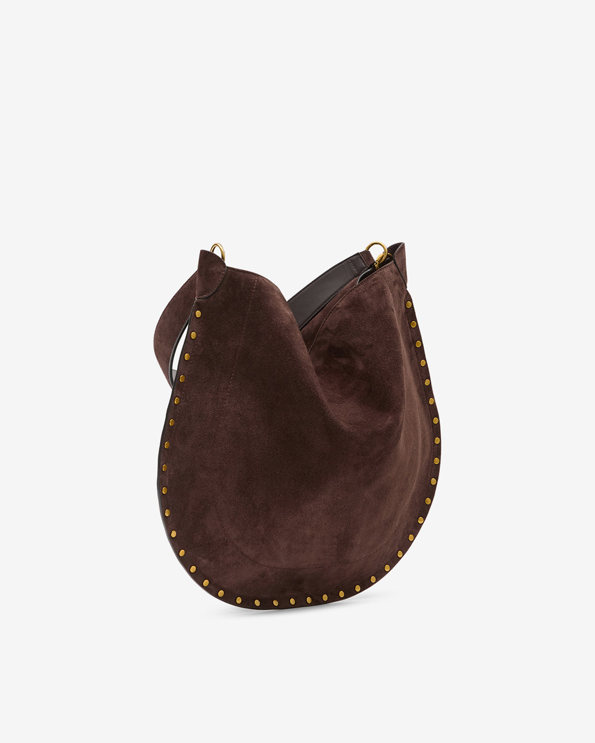 Isabel Marant Oskan sac hobo cuir velours café