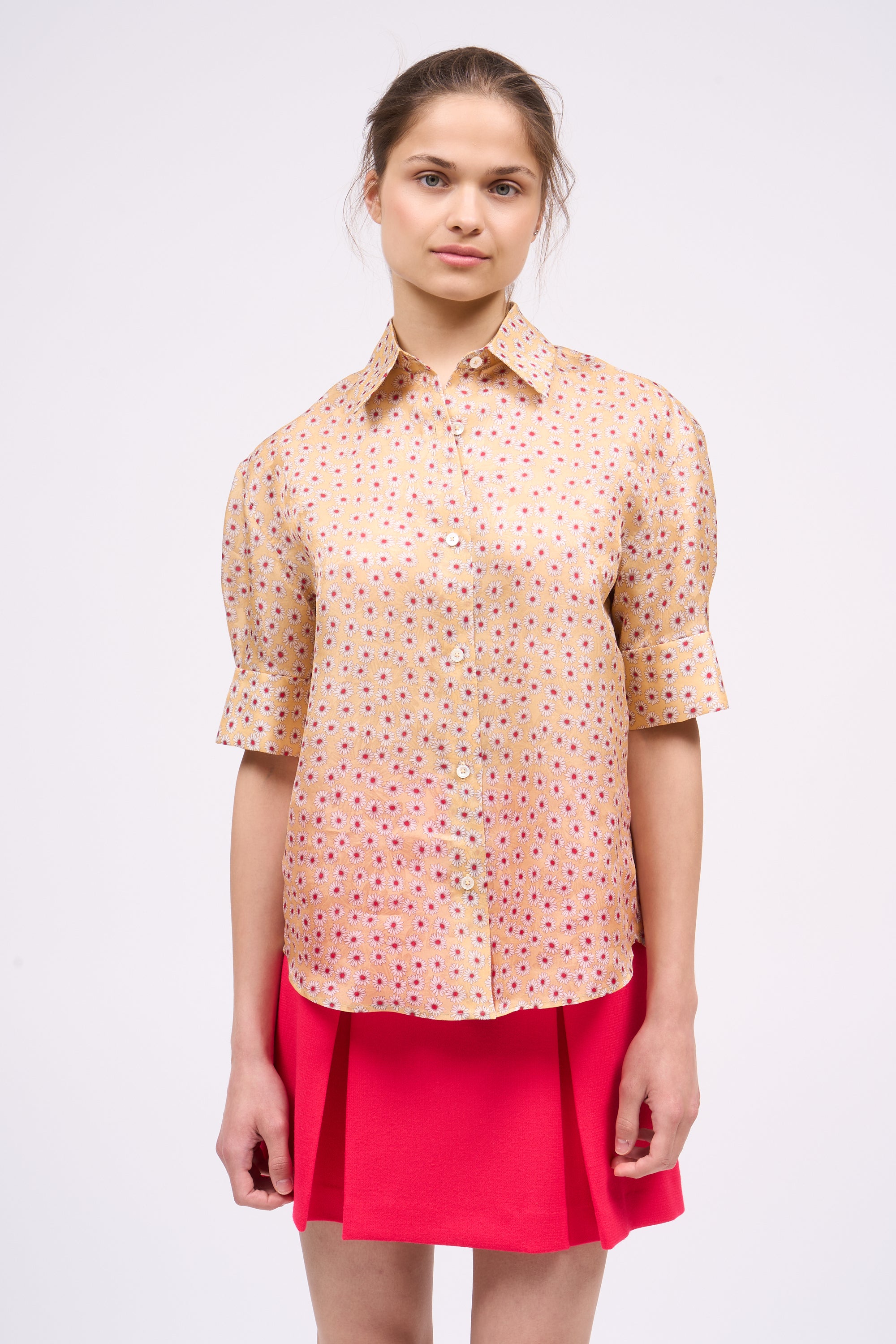 Paul & Joe chemise Delta soie jaune marguerite T1