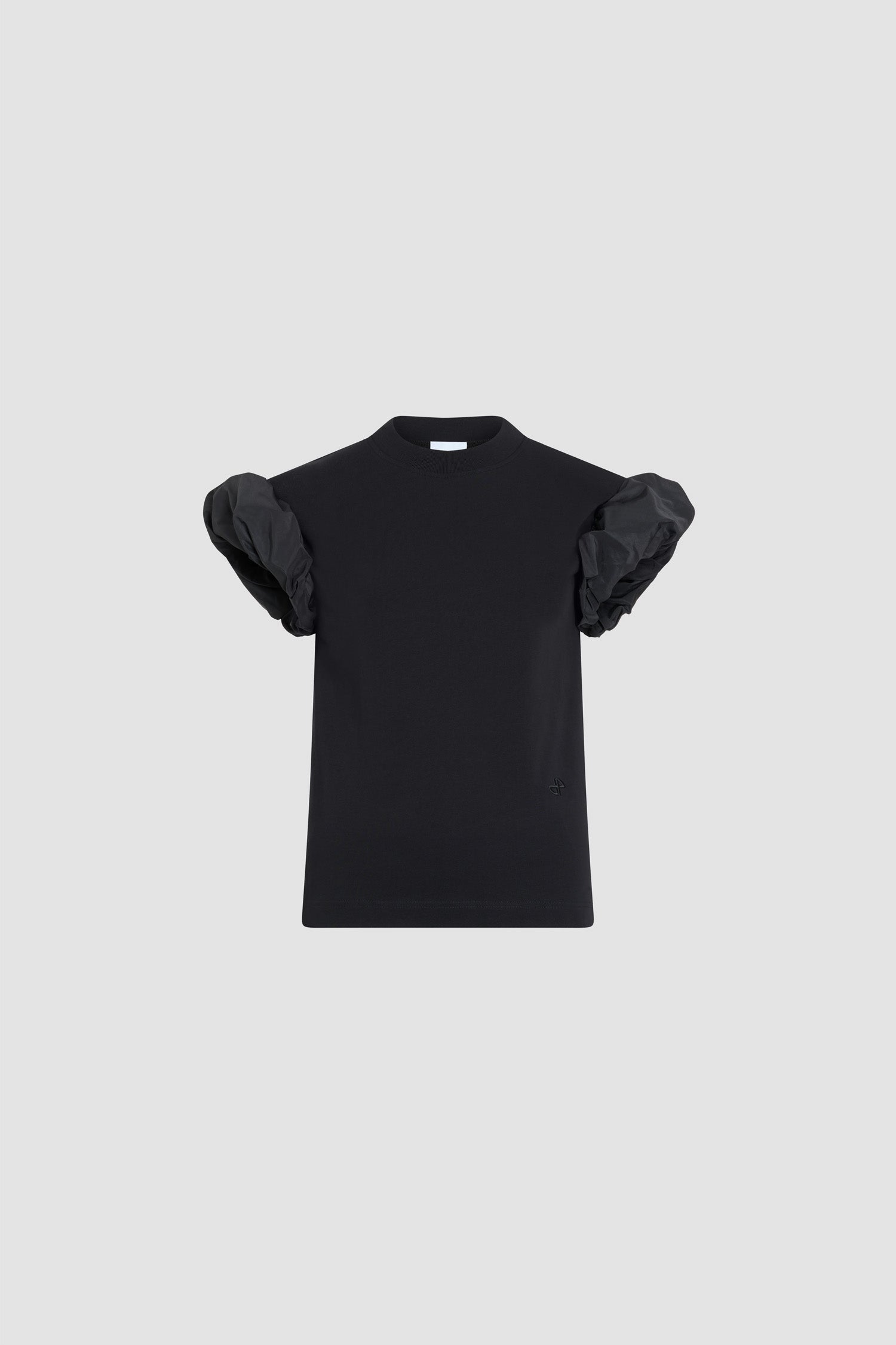 Patou JE225 t-shirt noir coton bio manches faille