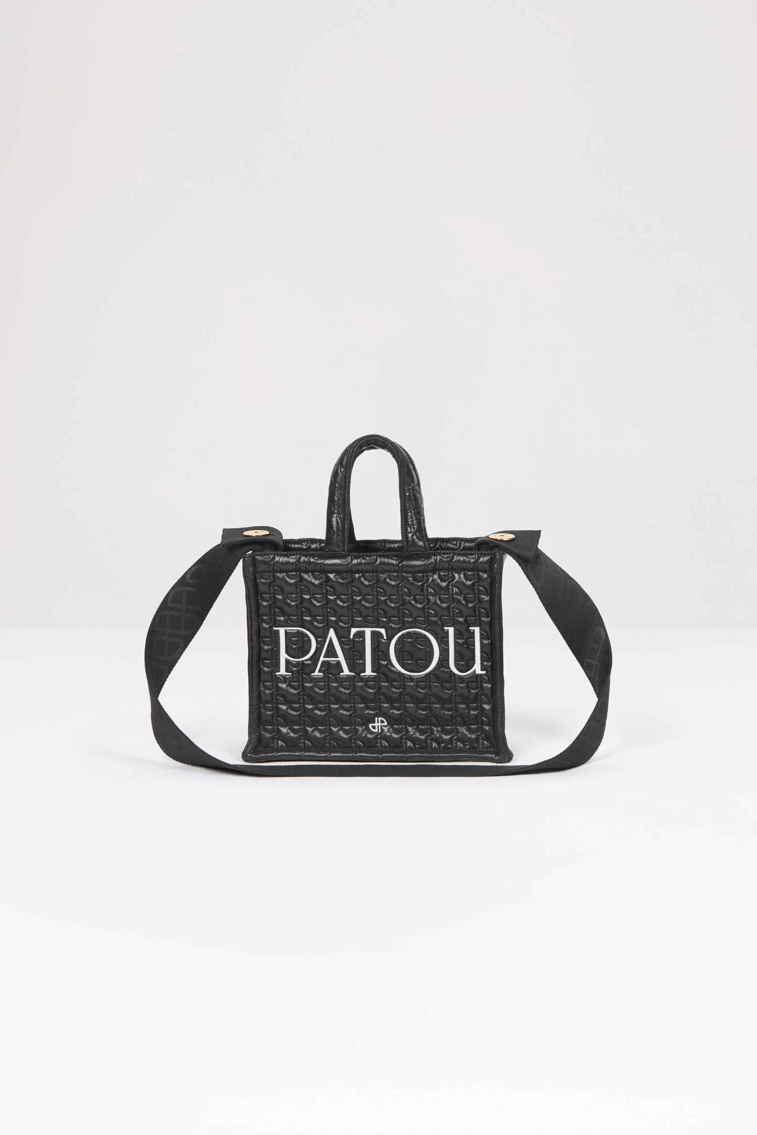 Patou H23AC0250123994B tote nylon noir matelassé logo