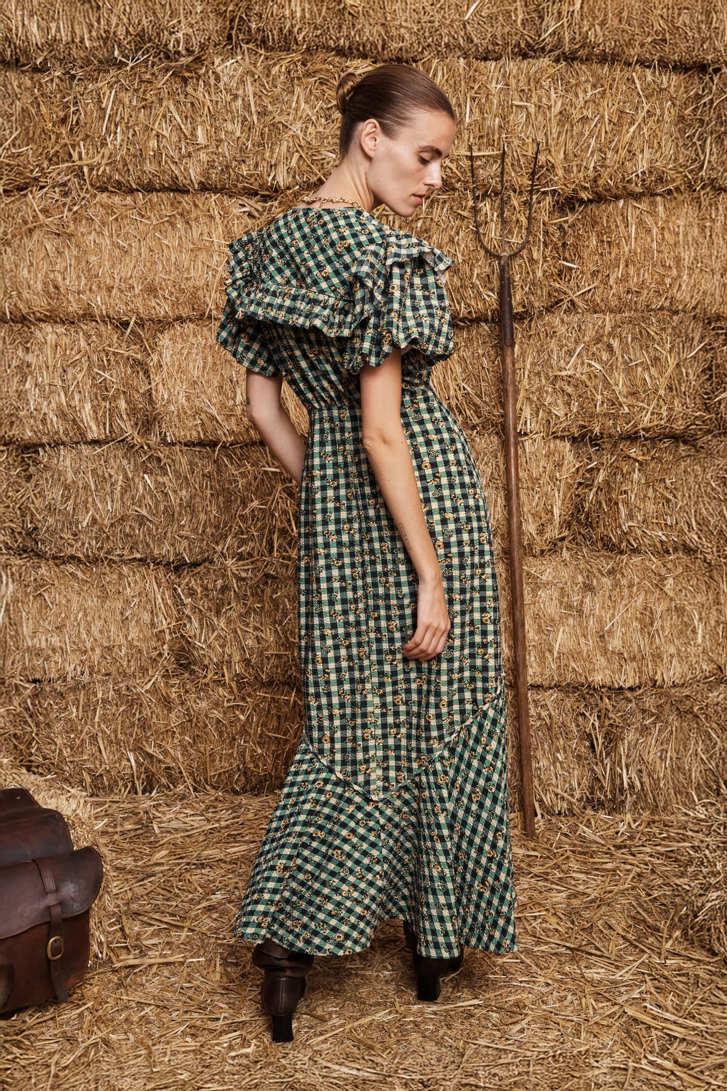 Alemäis Outrider robe midi seersucker floral coton