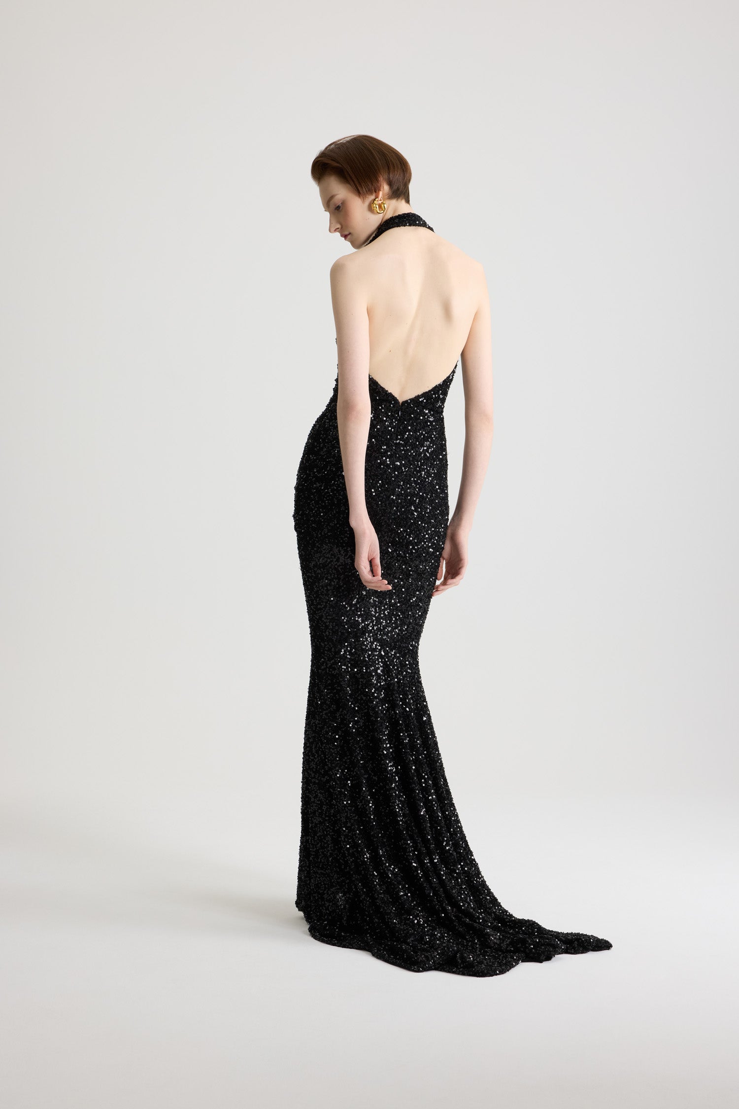 Patou DR199 H25DR199 robe sequins noire maxi