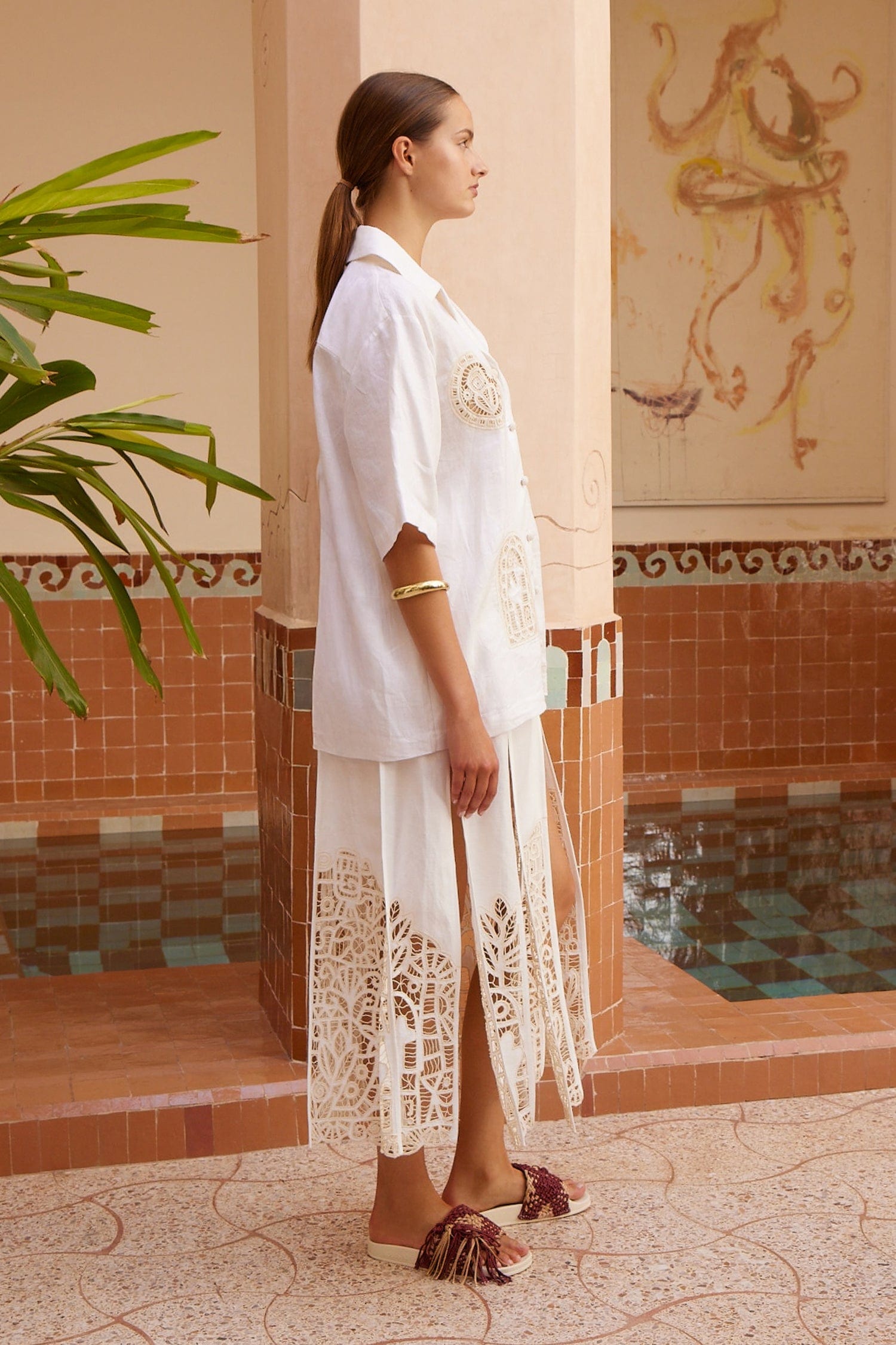 Alemaïs Rosemary Embroidered chemise lin brodée