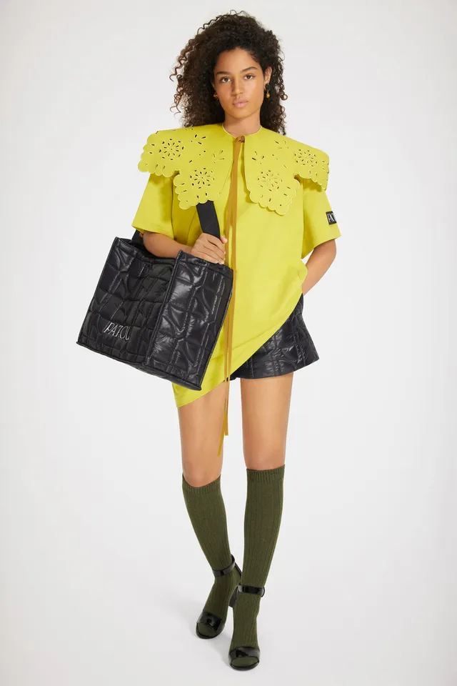 Patou JE057 robe t-shirt coton bio Absinthe col amovible