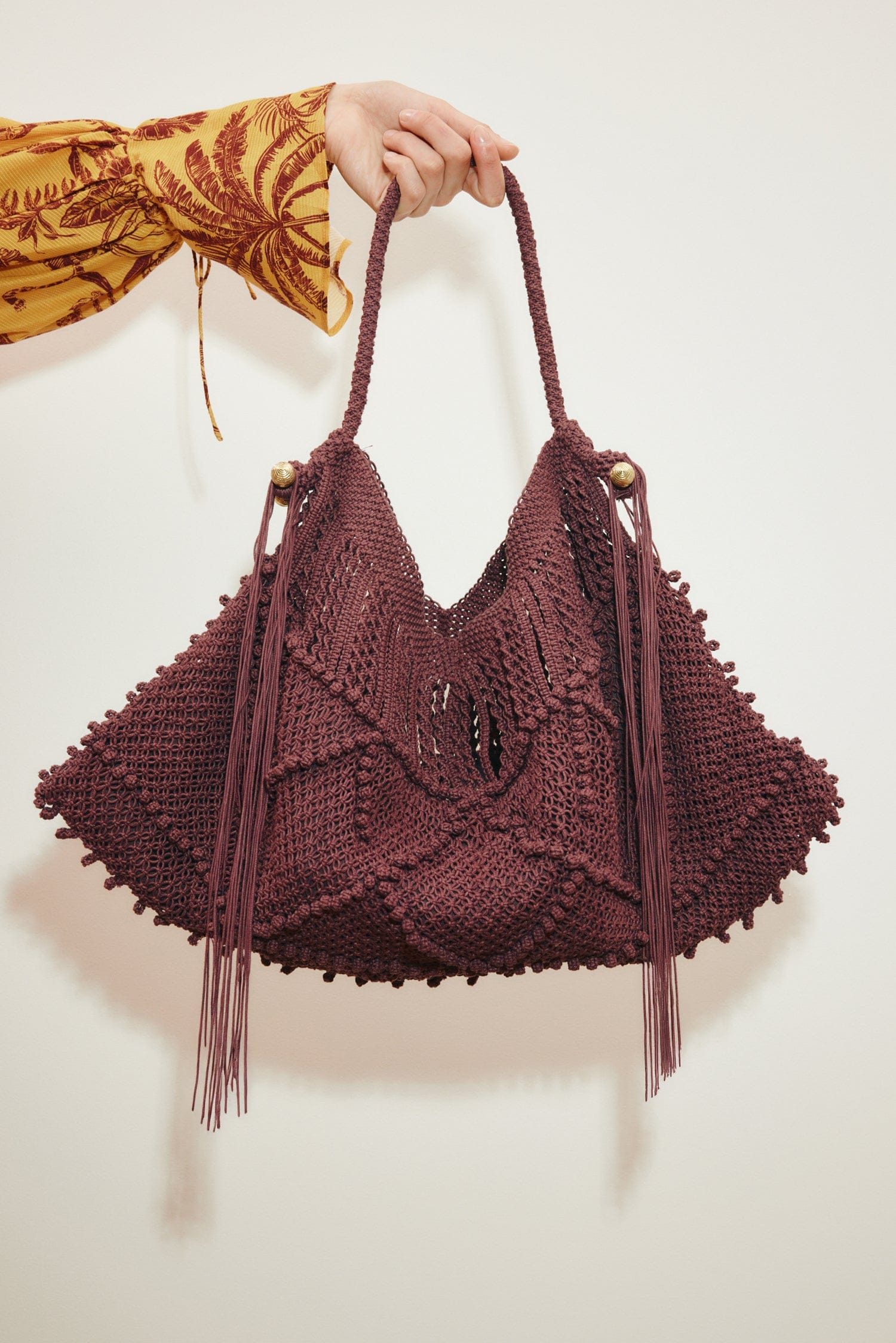 Alemäis Macrame Maxi Crescent Tote sac coton taille unique