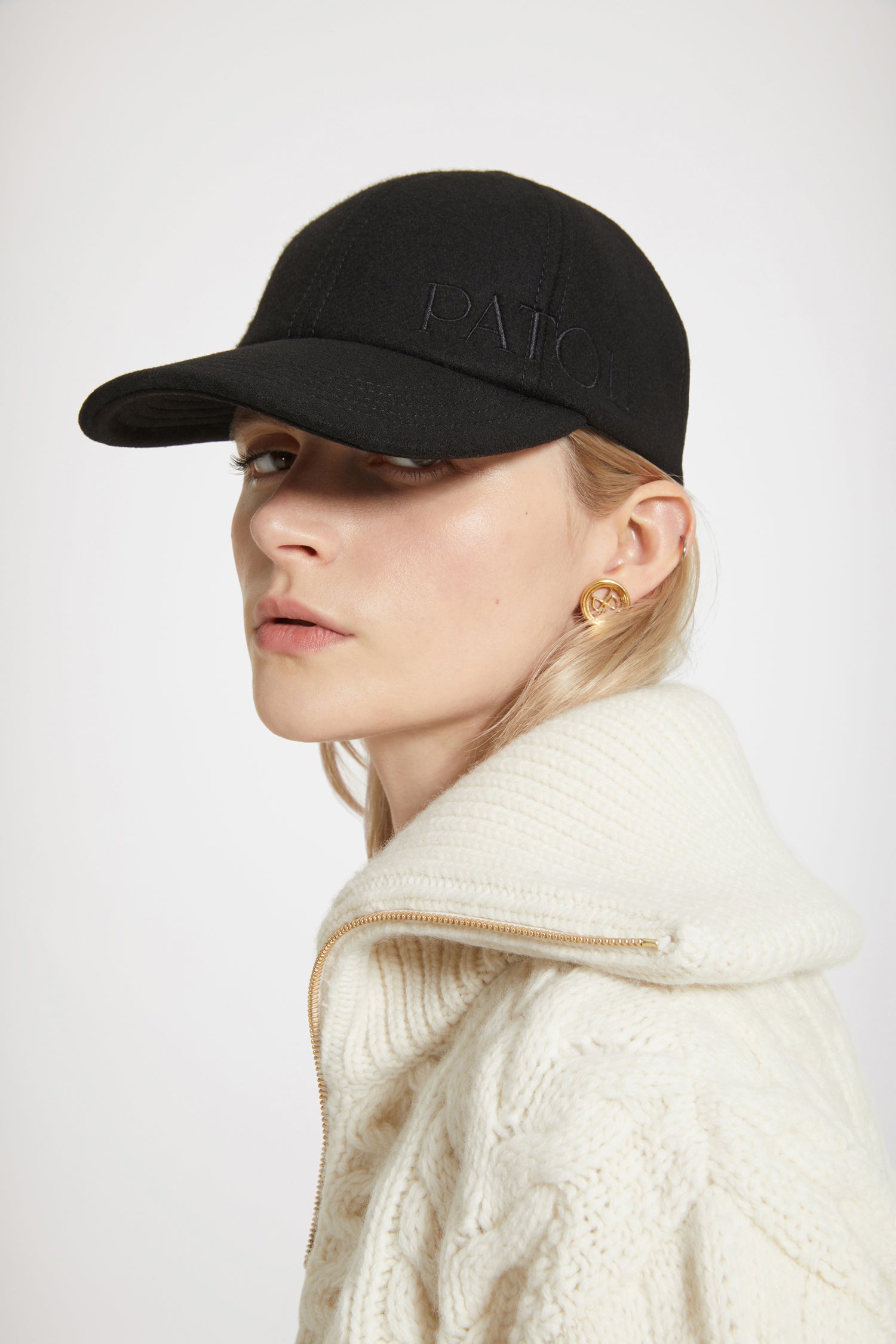 Patou casquette feutre laine noire XS