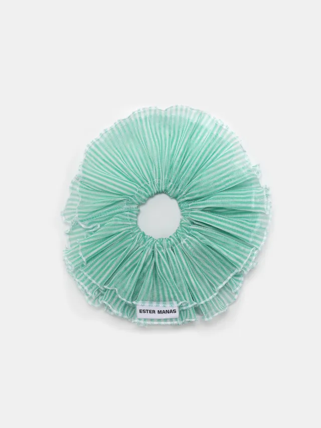 Ester Manas Scrunchies chouchou menthe rayé 16 cm