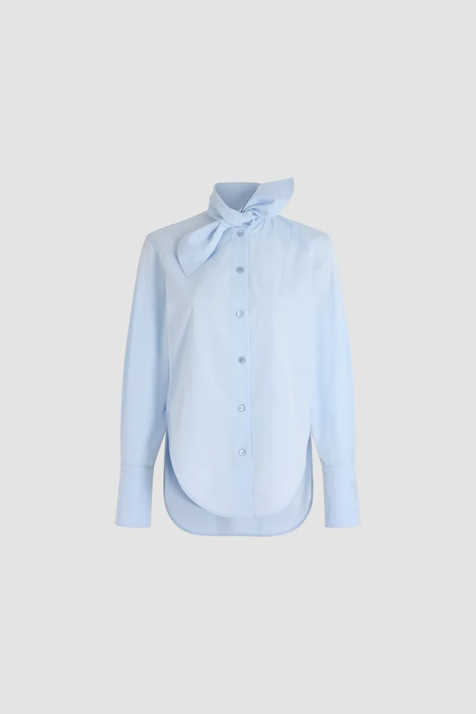 Patou BL063 blouse col noué Polar Sky coton bio