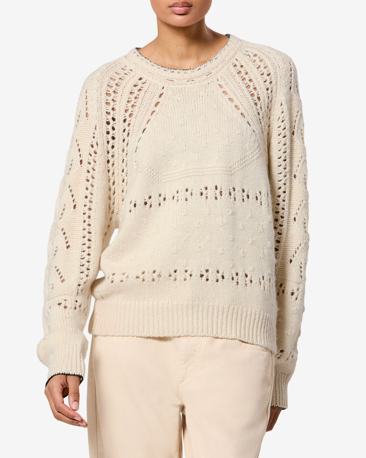 Isabel Marant Luce pull laine écru ajouré