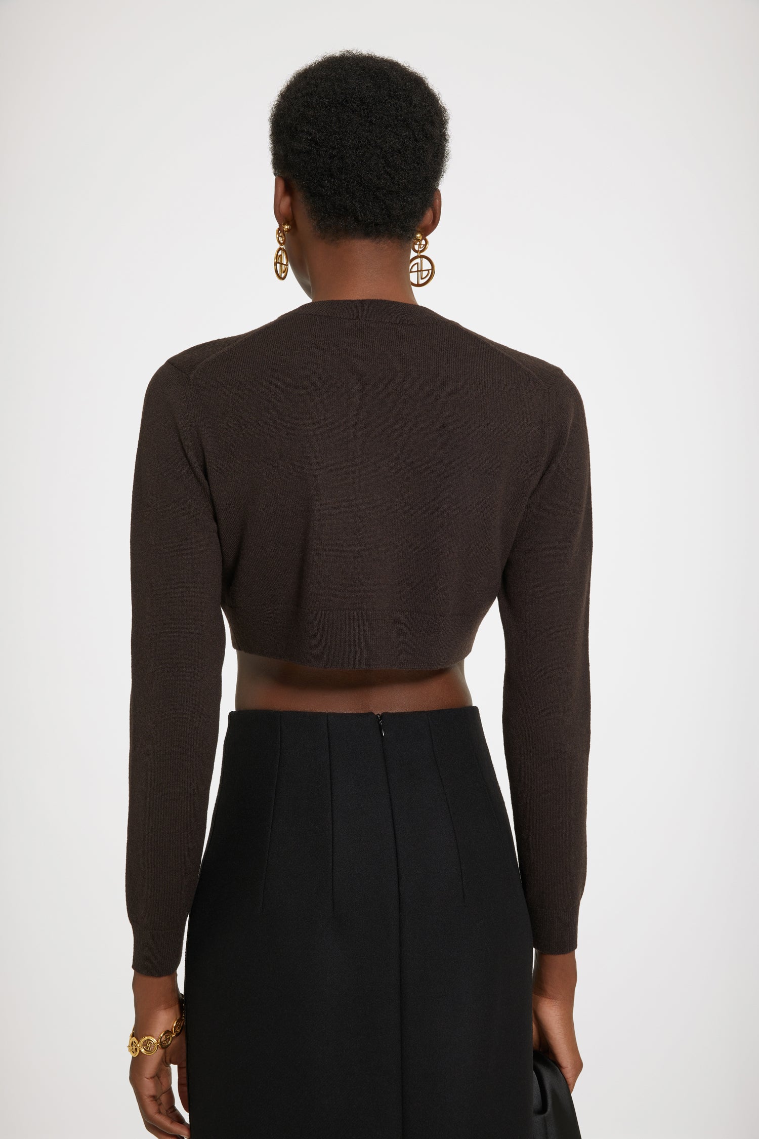 Patou Knitwear pull cropped KN0998041803B chocolat