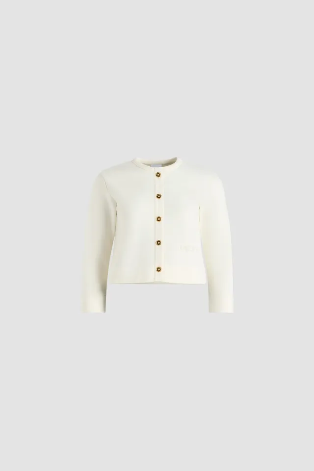Patou Cardigan fleece blanc coton bio XS-XL