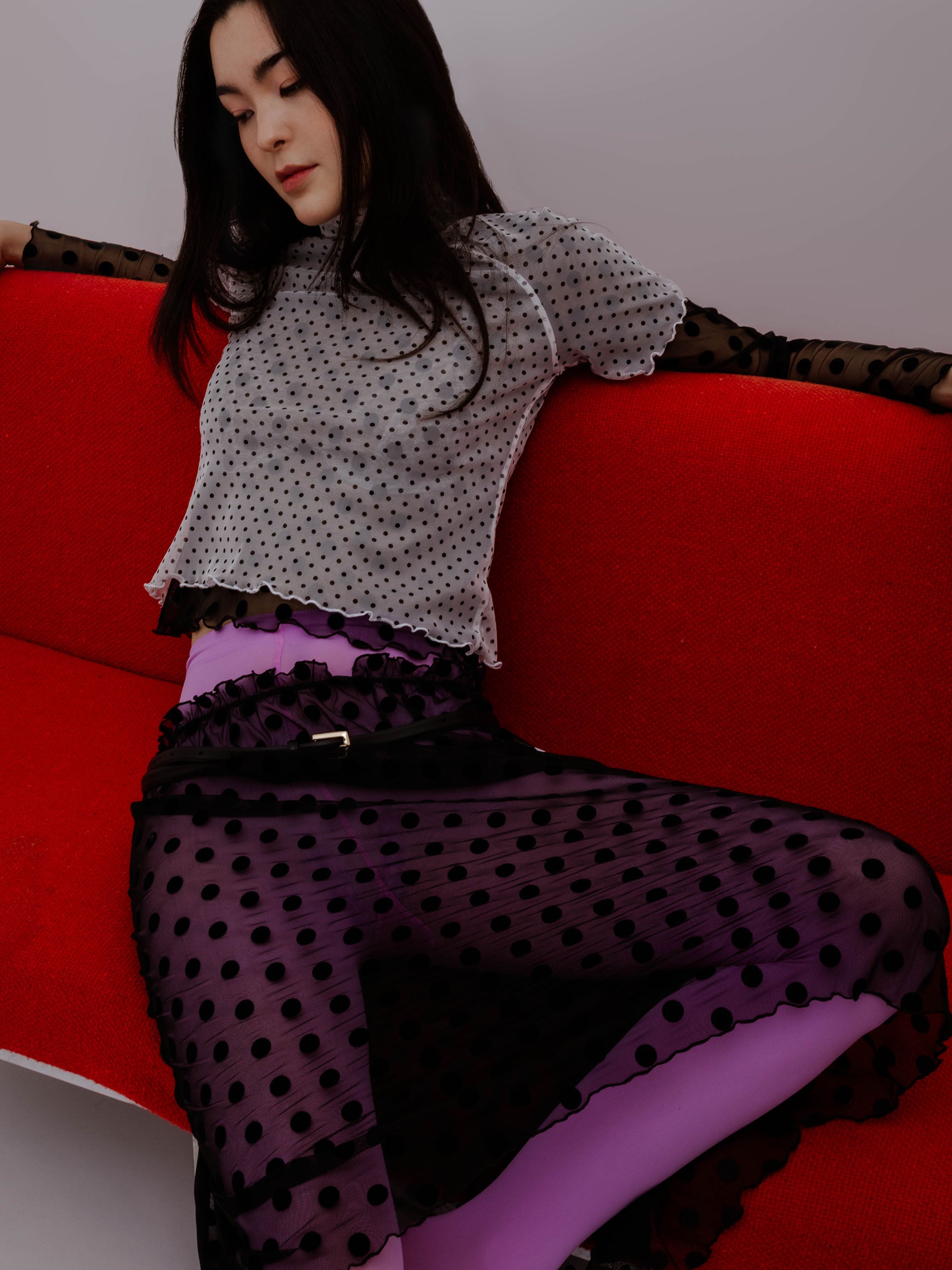 Ester Manas Tops Polka Dots White Easy Top pois blanc