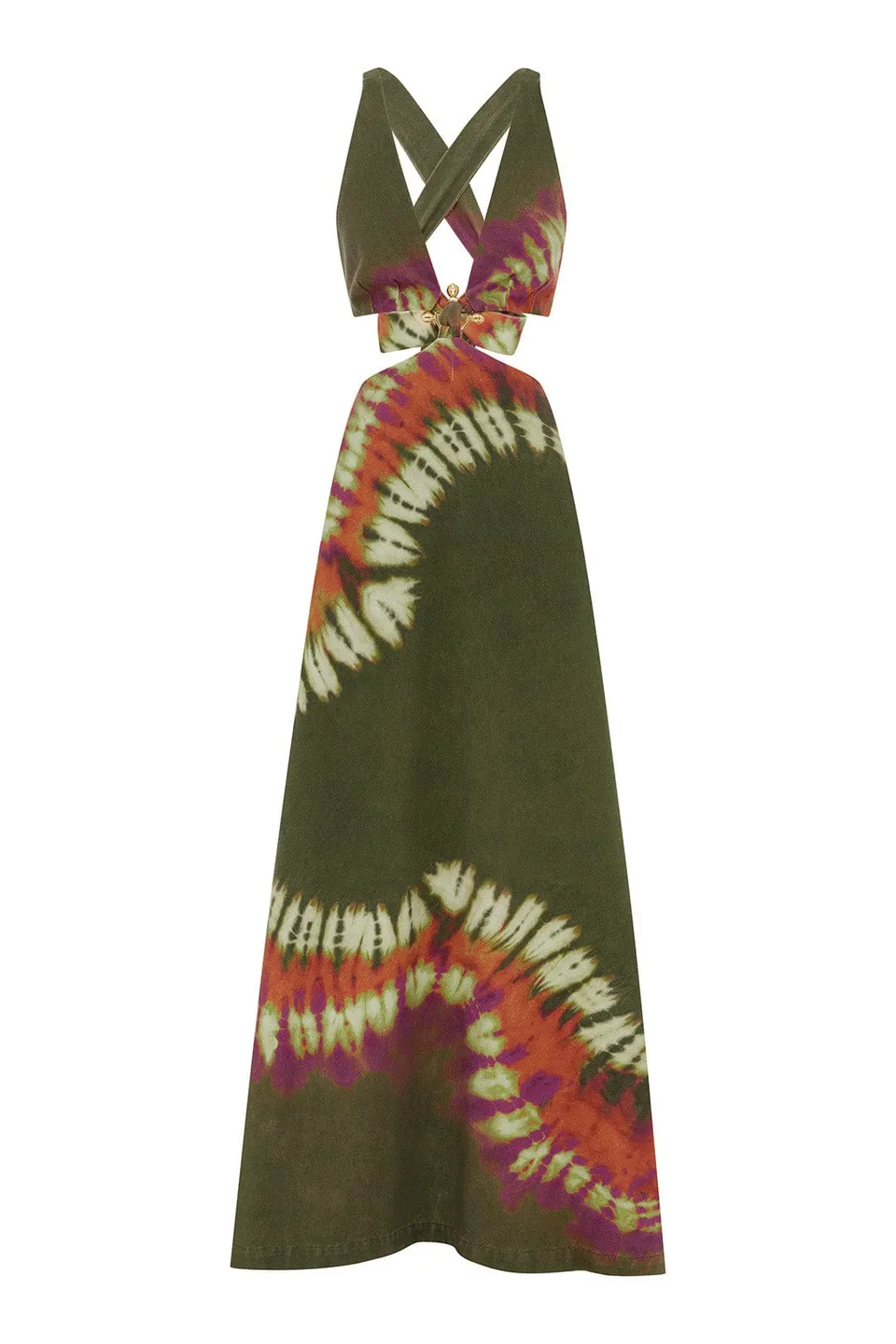 Alemais Marilyn Denim robe midi tie-dye 100% coton